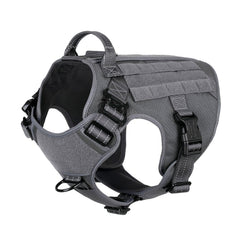 ICEFANG Tactical Dog Harness gray front view for comfort and control during walks.