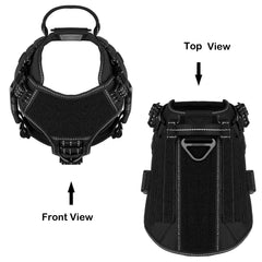 ICEFANG Tactical harness medium, buckle close-up, demonstrates durable metal and plastic buckles.