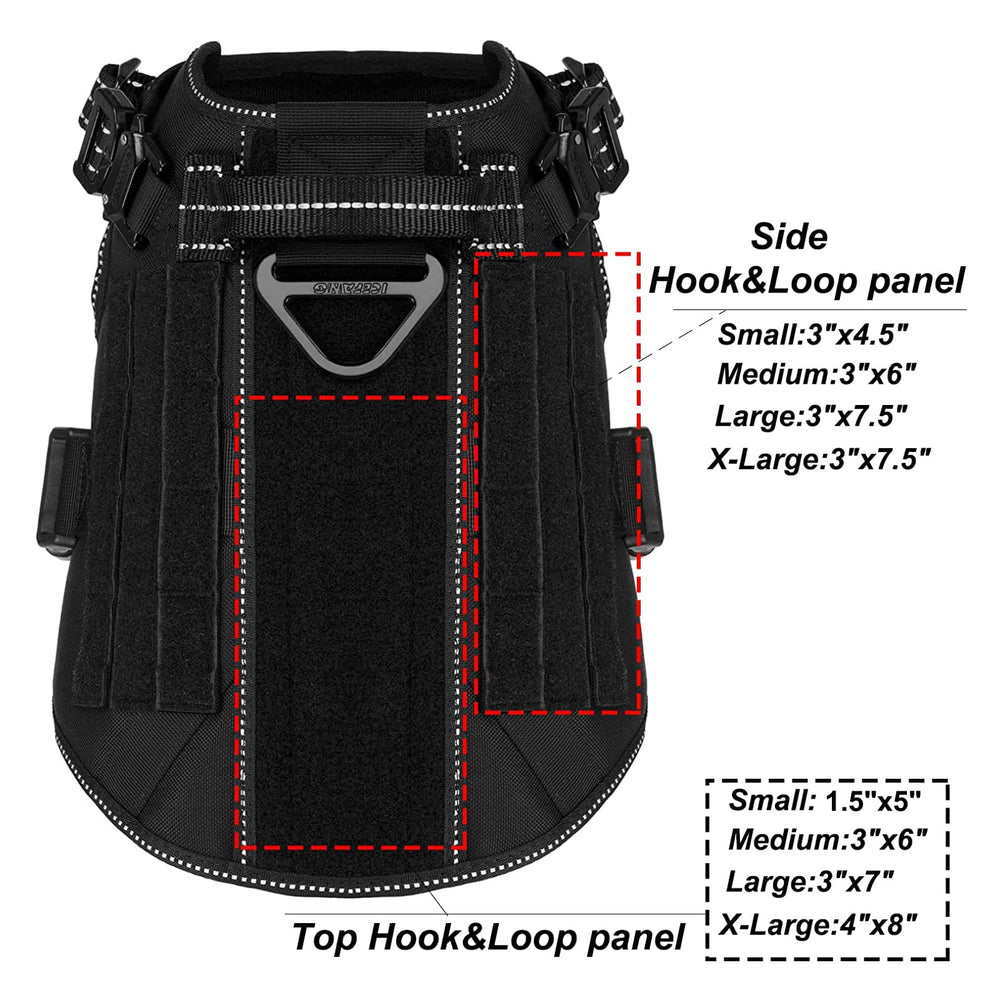 ICEFANG Tactical harness medium, MOLLE panel close-up for gear attachment.