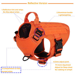 ICEFANG orange MOLLE panel enables gear carries for adventure training sessions.