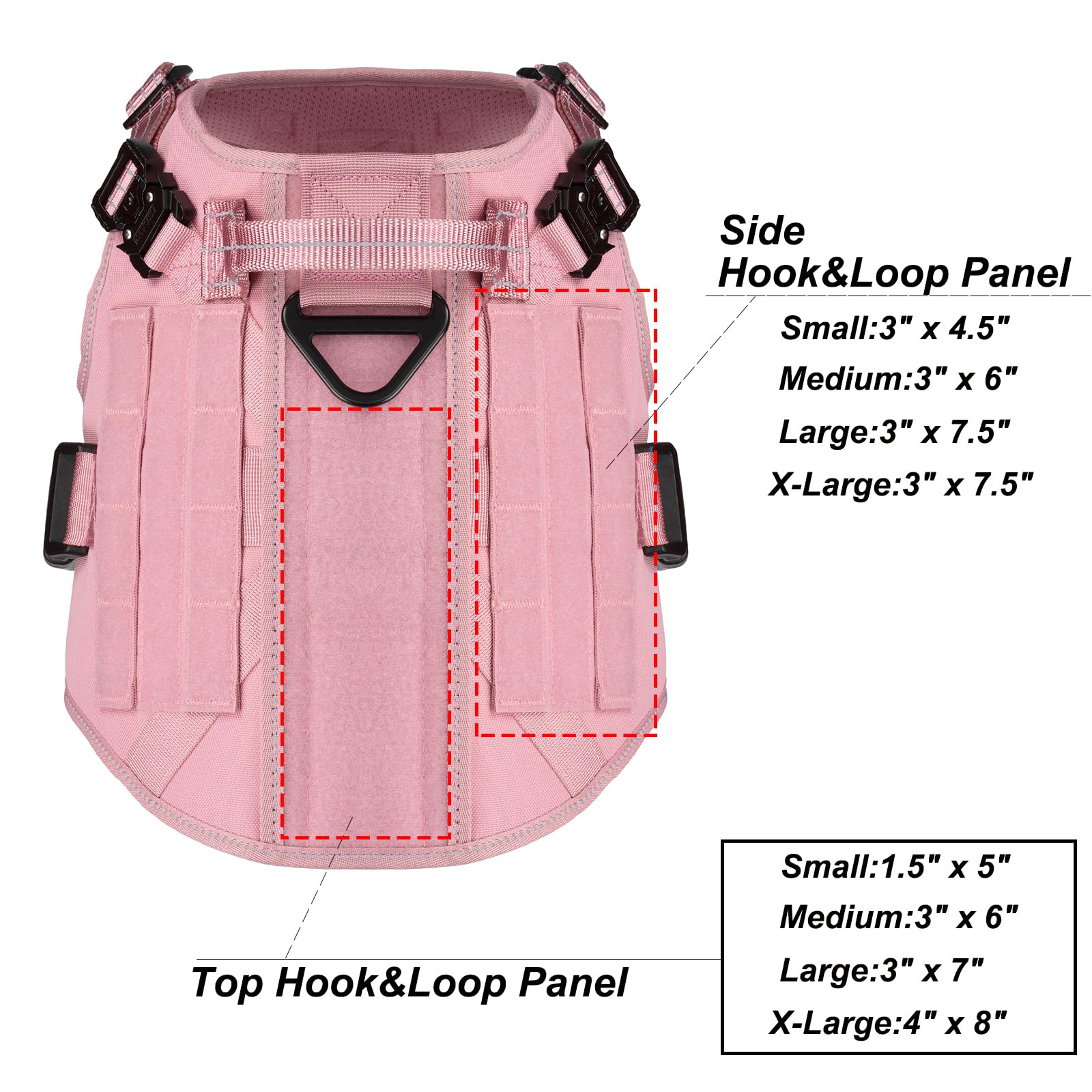 Pink no-pull harness with handle aids quick control on walks.