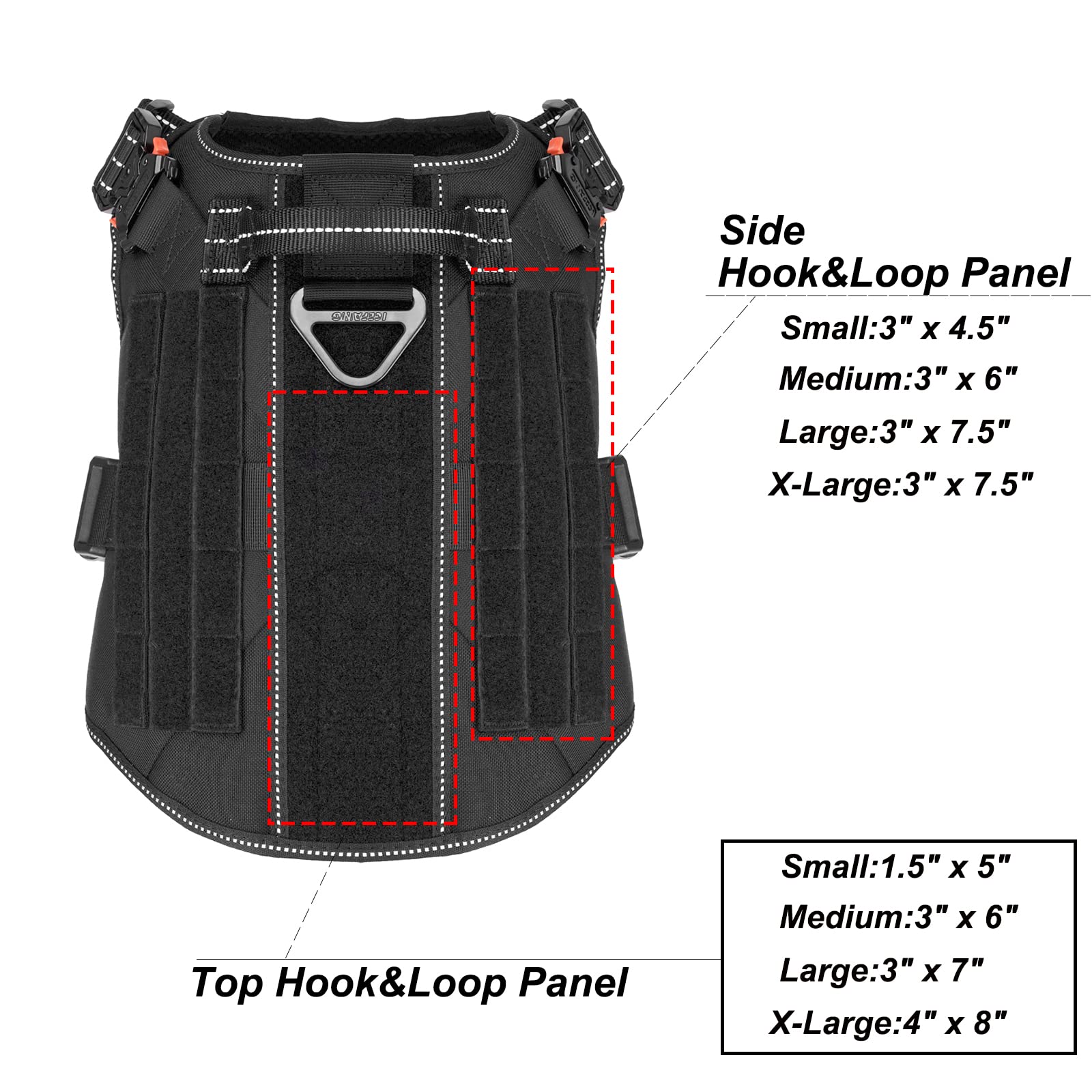 ICEFANG Tactical Dog Harness XL buckle close-up featuring durable hardware.