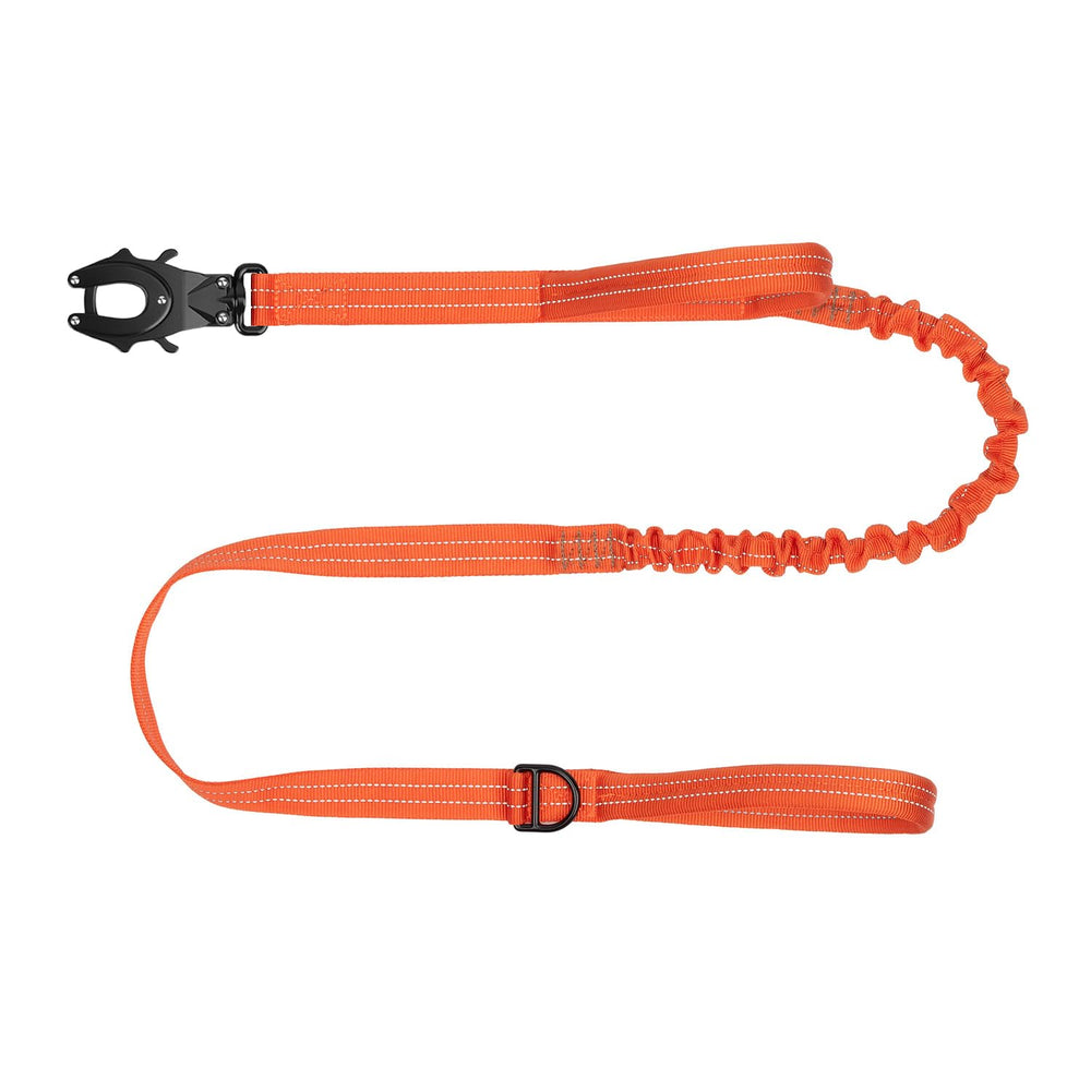 ICEFANG Tactical leash with heavy-duty orange buckle for secure control.