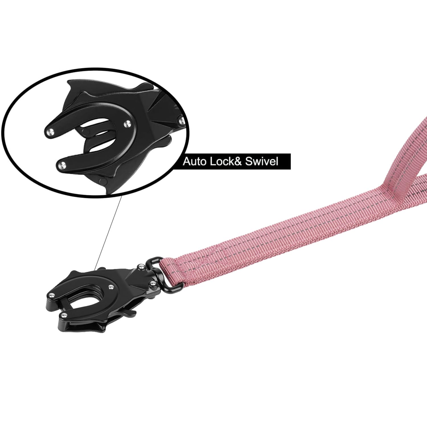 ICEFANG Tactical Dog Leash shock-absorbing bungee cushions strong pulls.