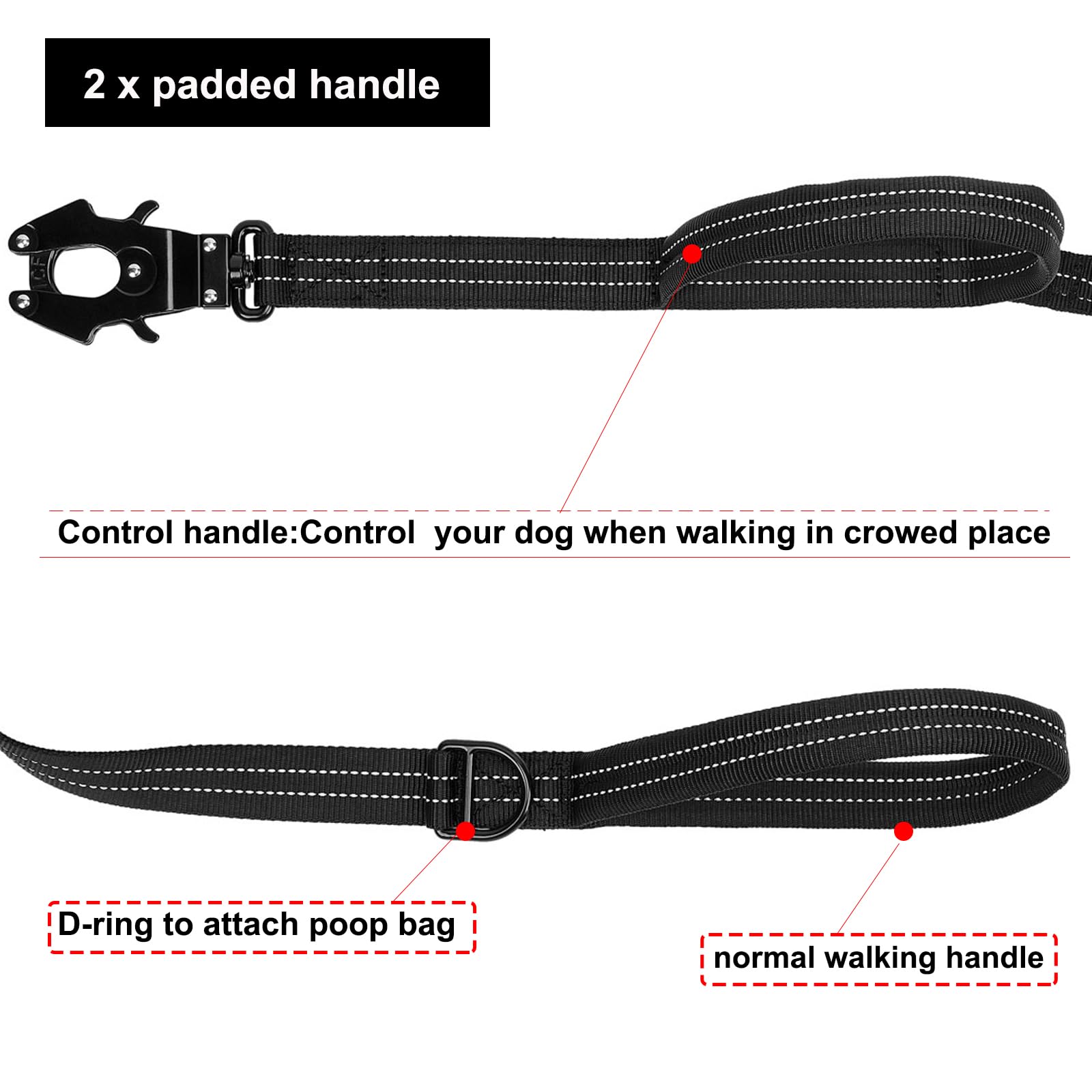ICEFANG reflective nylon increases visibility during night walks and training.