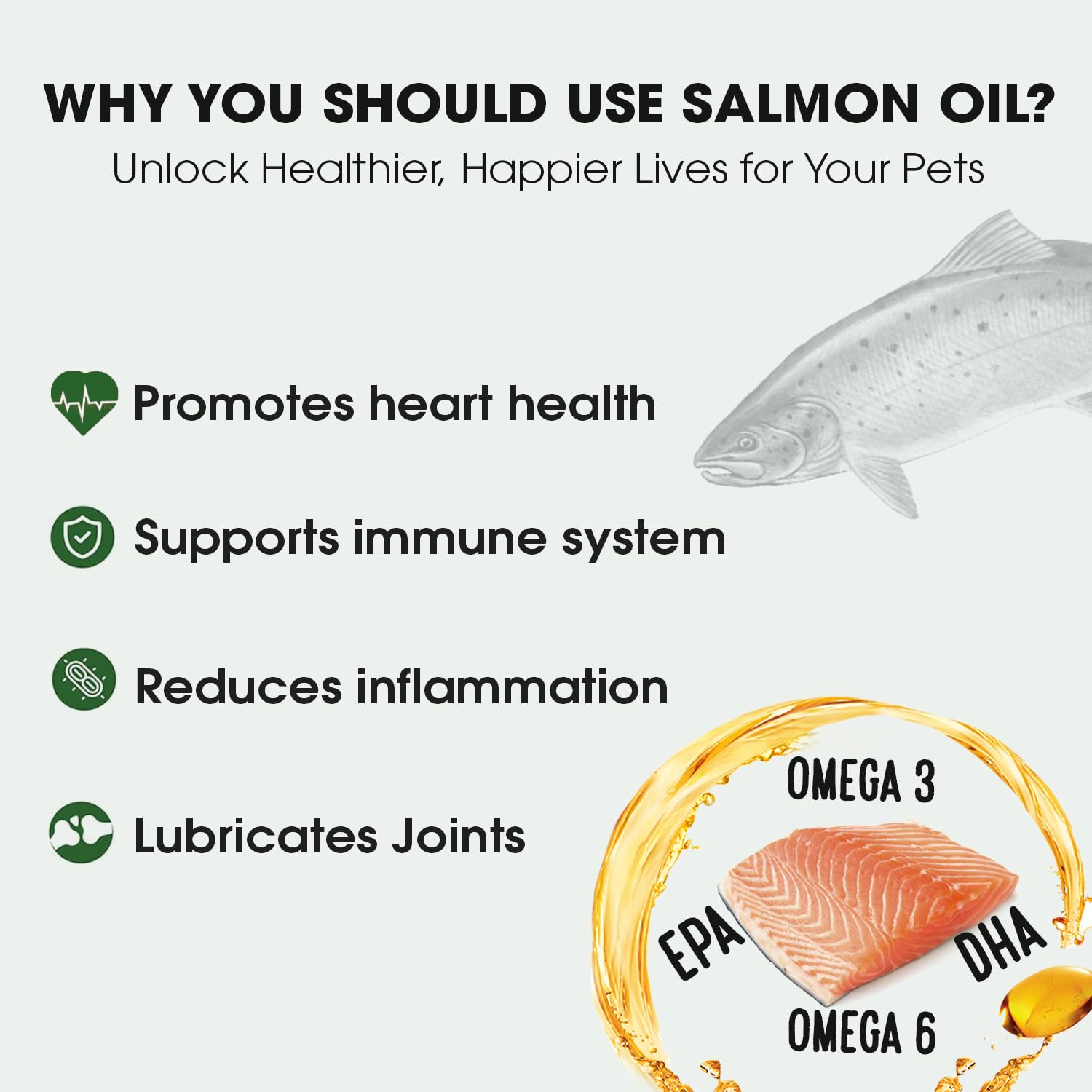 Iceland Pure Salmon Oil unscented formula ready for daily feeding.