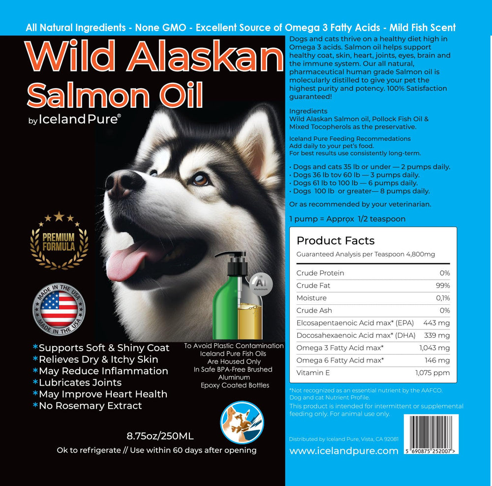 Iceland Pure wild-caught salmon and pollock blend highlighted on the label.