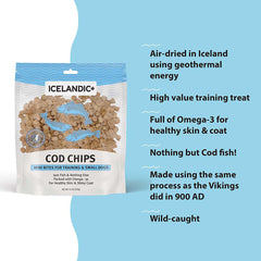 Icelandic+ Mini Fish Chips crunchy texture closeup, appealing scent without overpowering fishy aroma.