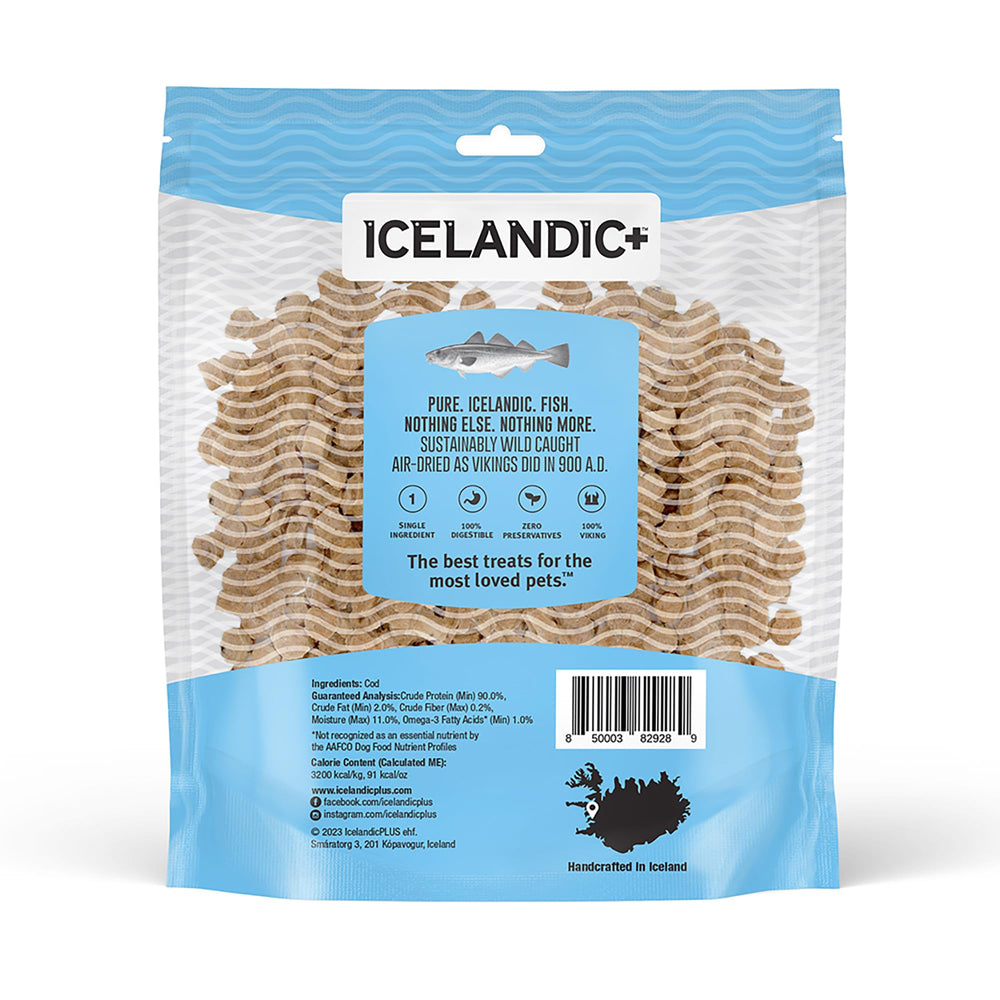 Icelandic+ Mini Fish Chips one-ingredient cod, gentle on sensitive stomachs and easy to digest.