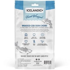 Close-up of braided cod skin texture for dogs, omega-3 rich nourishment