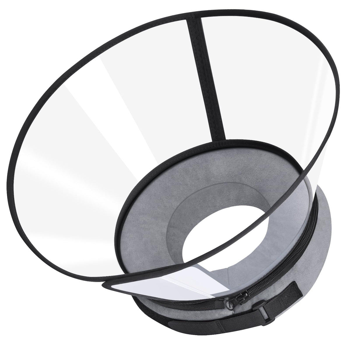 ICOYEA soft donut dog cone front view for gentle recovery support