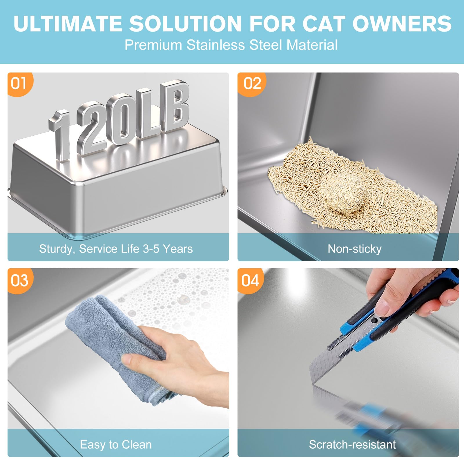 ICYAIR sealed seams and tracking pedal keep litter contained inside