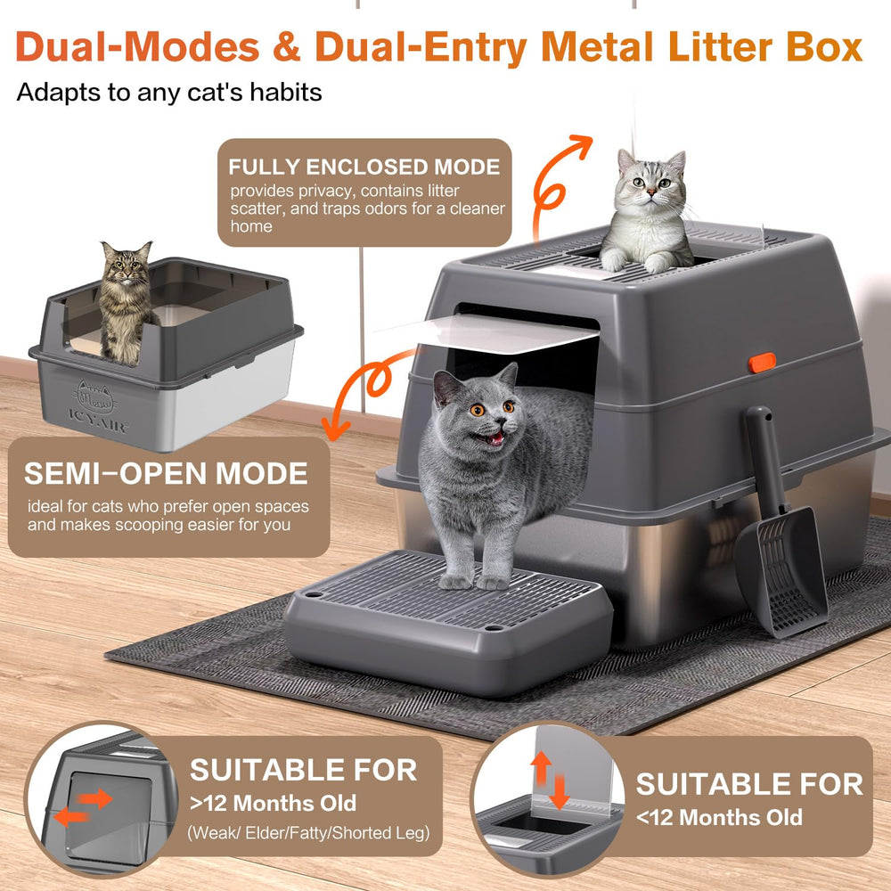 ICYAIR XXXL front-entry access for easy cat entry and exit