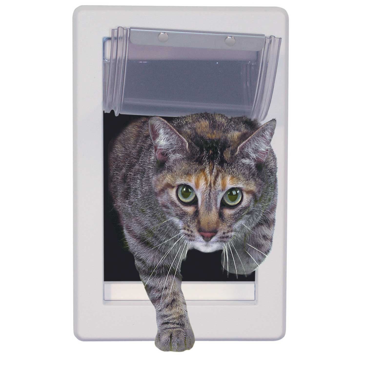 Ideal Pet Cat Door tamper-proof mounting keeps unit secure from outside tampering.
