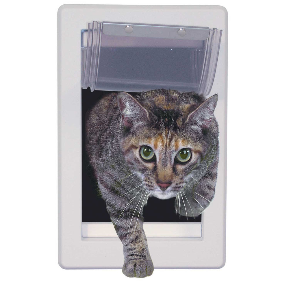 Ideal Pet Cat Door tamper-proof mounting keeps unit secure from outside tampering.