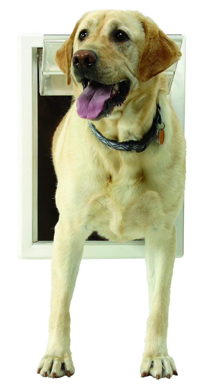 Ideal Pet Products Air Seal pet door flap closeup highlighting dual-pane Lexan panels.