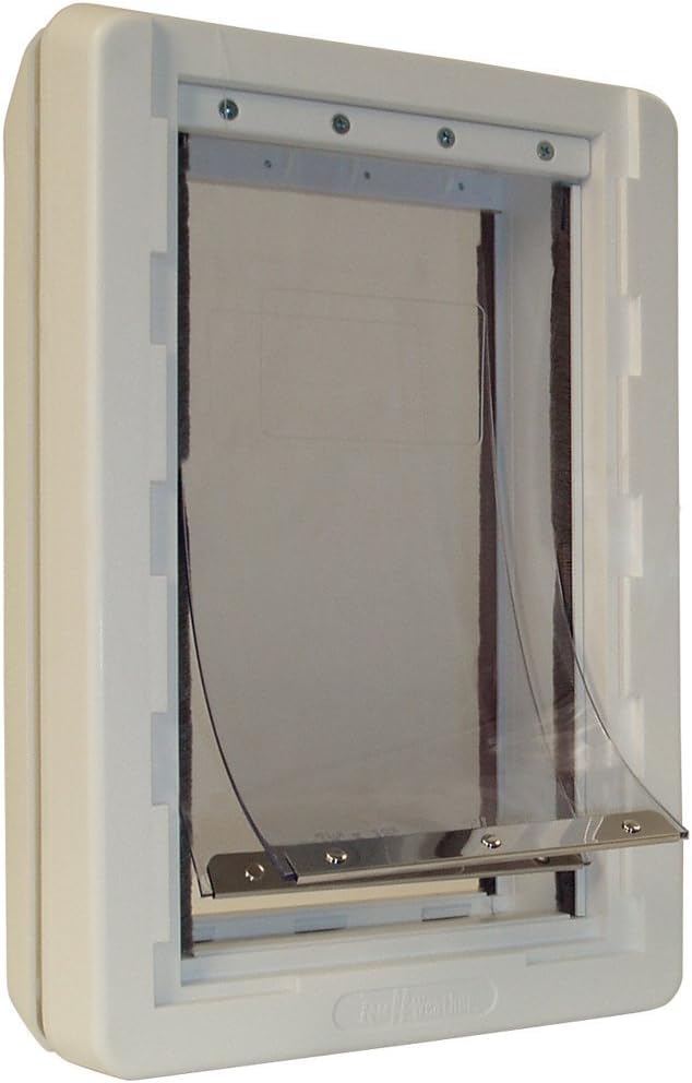 Close-up of Ruff-Weather door flap showing insulation and weather resistance.