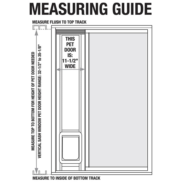 Adjustable-height vertical sash door demonstrates fit from 43-7/8 to 46-1/2 inches.