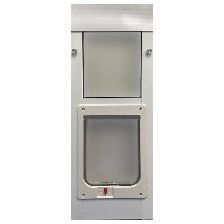 Ideal Pet Products vertical sash window door installed, enabling easy pet access.