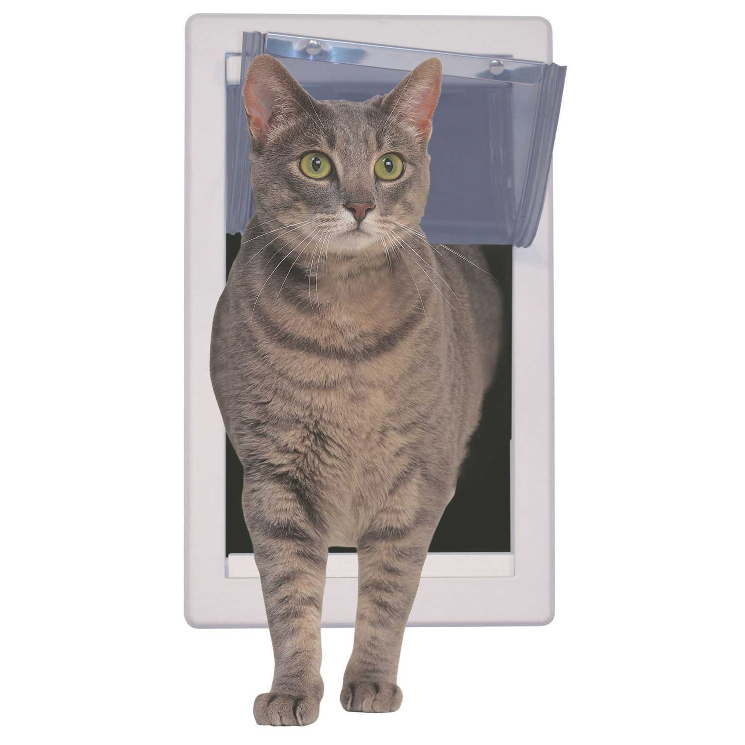 Ideal Pet Soft Flap Cat Door clear flap enabling pets to see the passage ahead.