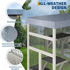 IDEALHOUSE catio with five platforms and two resting boxes supports climbing and rest