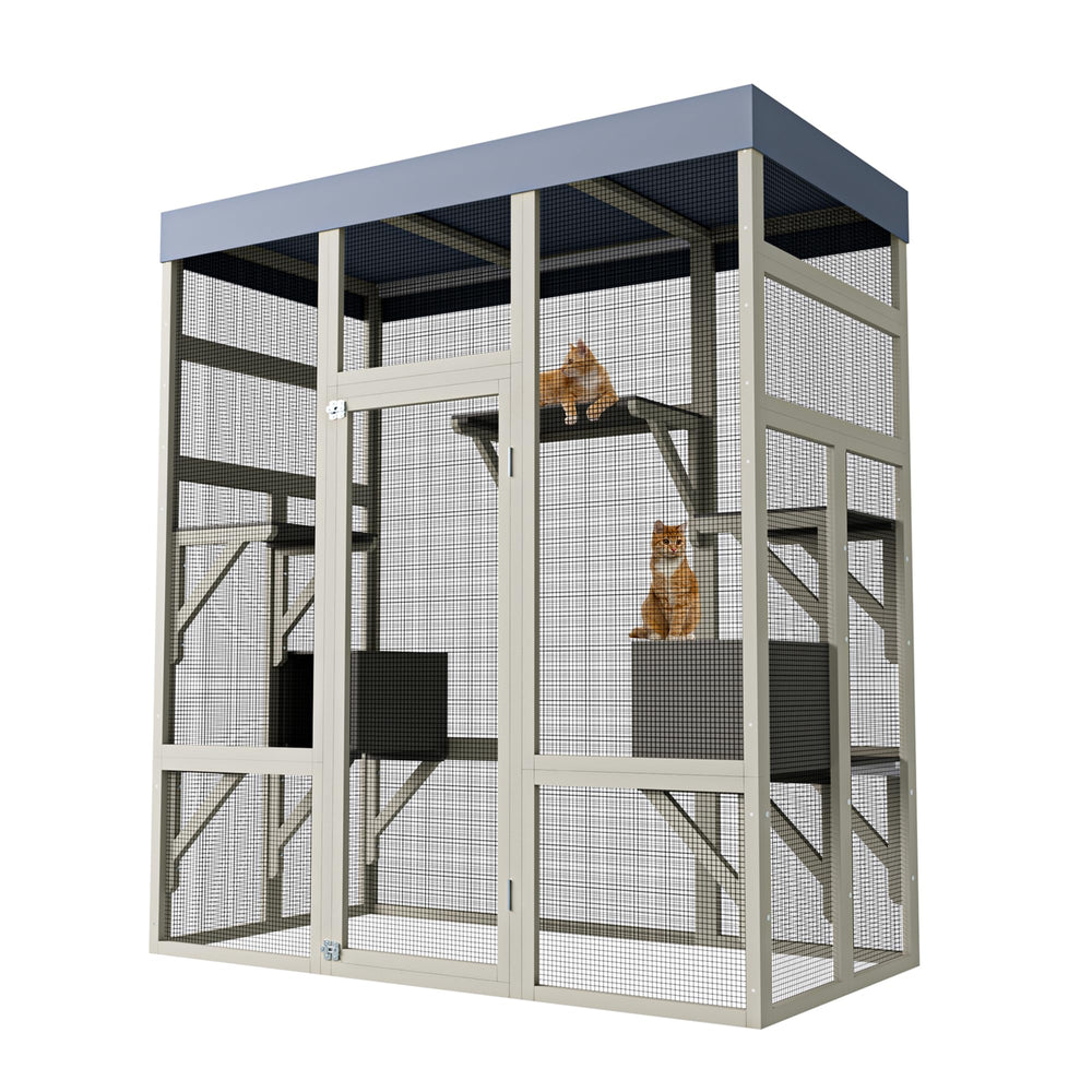 IDEALHOUSE 70-inch outdoor catio enclosure offers a spacious outdoor play area for cats