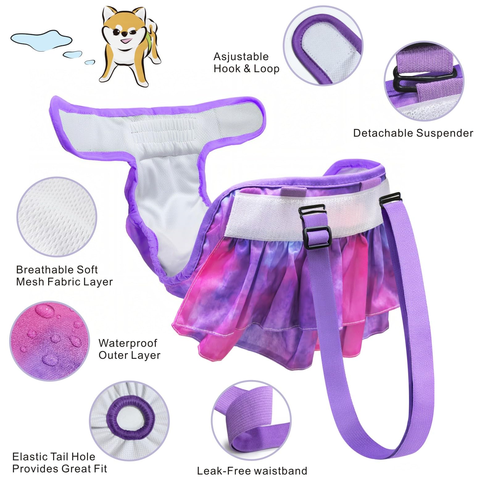 Idepet back snaps and tail-hole adjustments enable a customizable fit