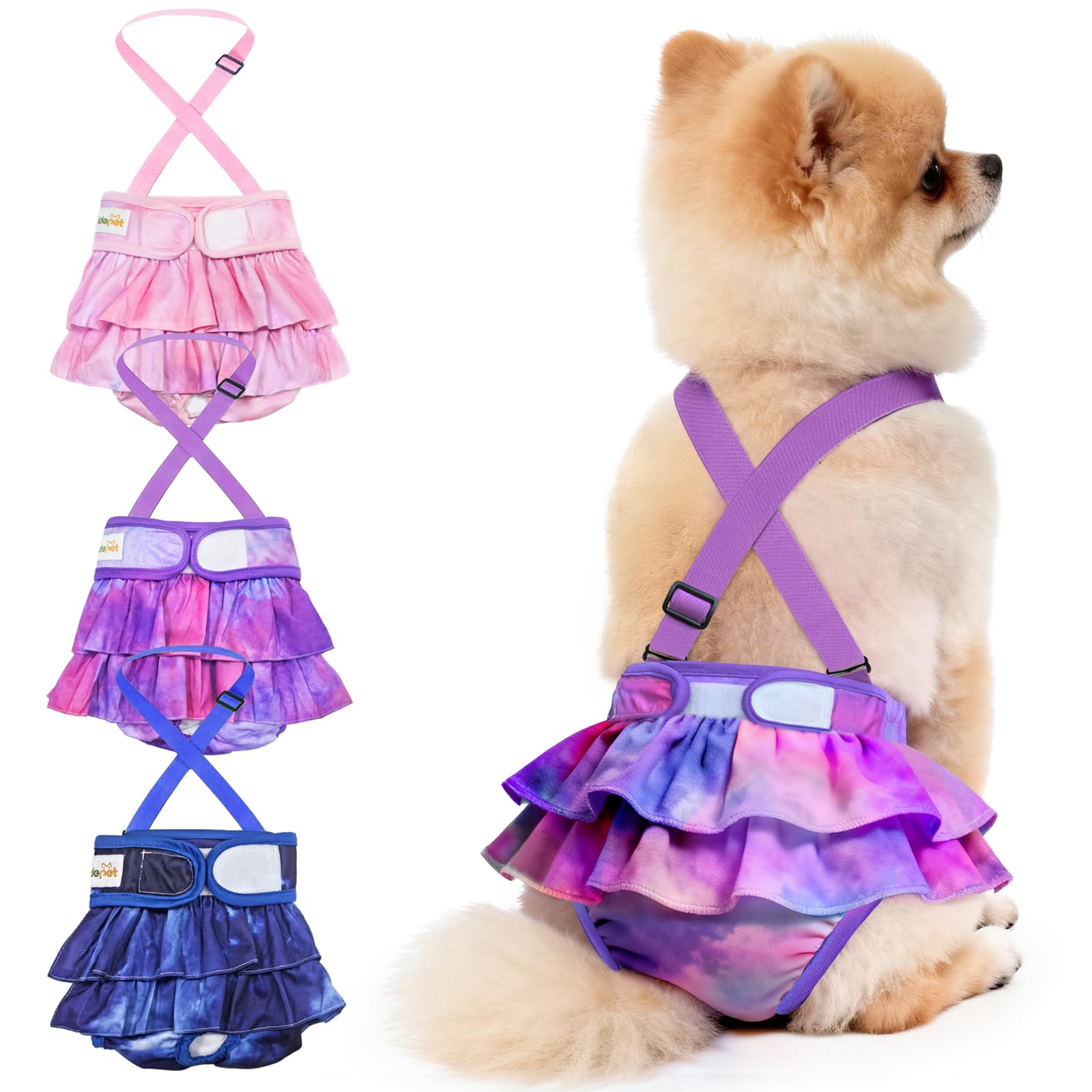 Idepet tie-dye pattern dog diapers for stylish protection at home