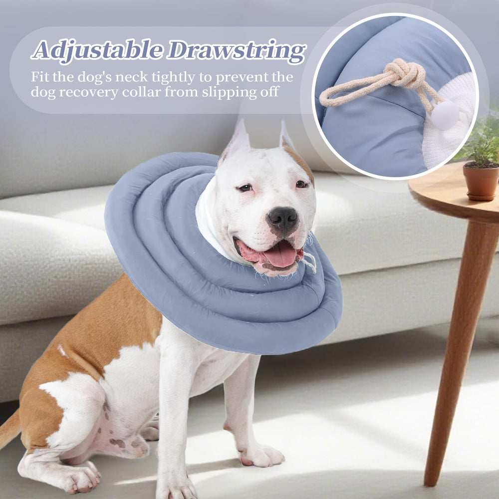 IDOMIK Dog Recovery Collar adjustable straps demonstrating size versatility