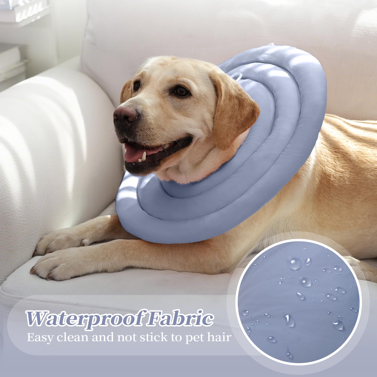IDOMIK Dog Recovery Collar fabric close-up showing waterproof material
