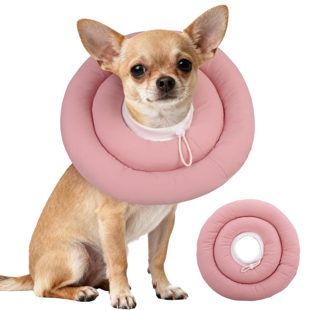 IDOMIK dog recovery collar pink soft cone provides gentle post-surgery comfort