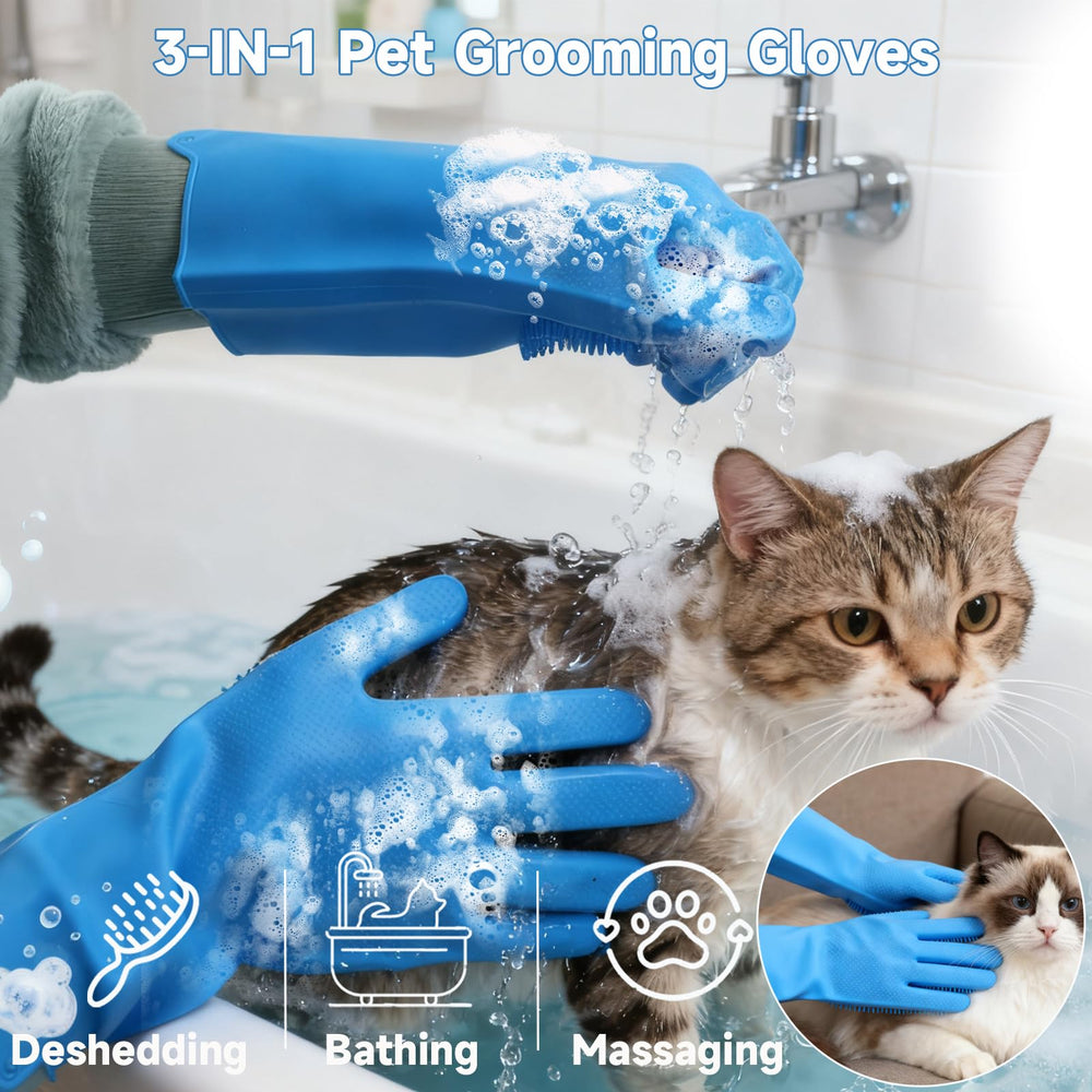IDQQUQQ dog bath gloves with soft bristles for gentle, bubbly cleansing