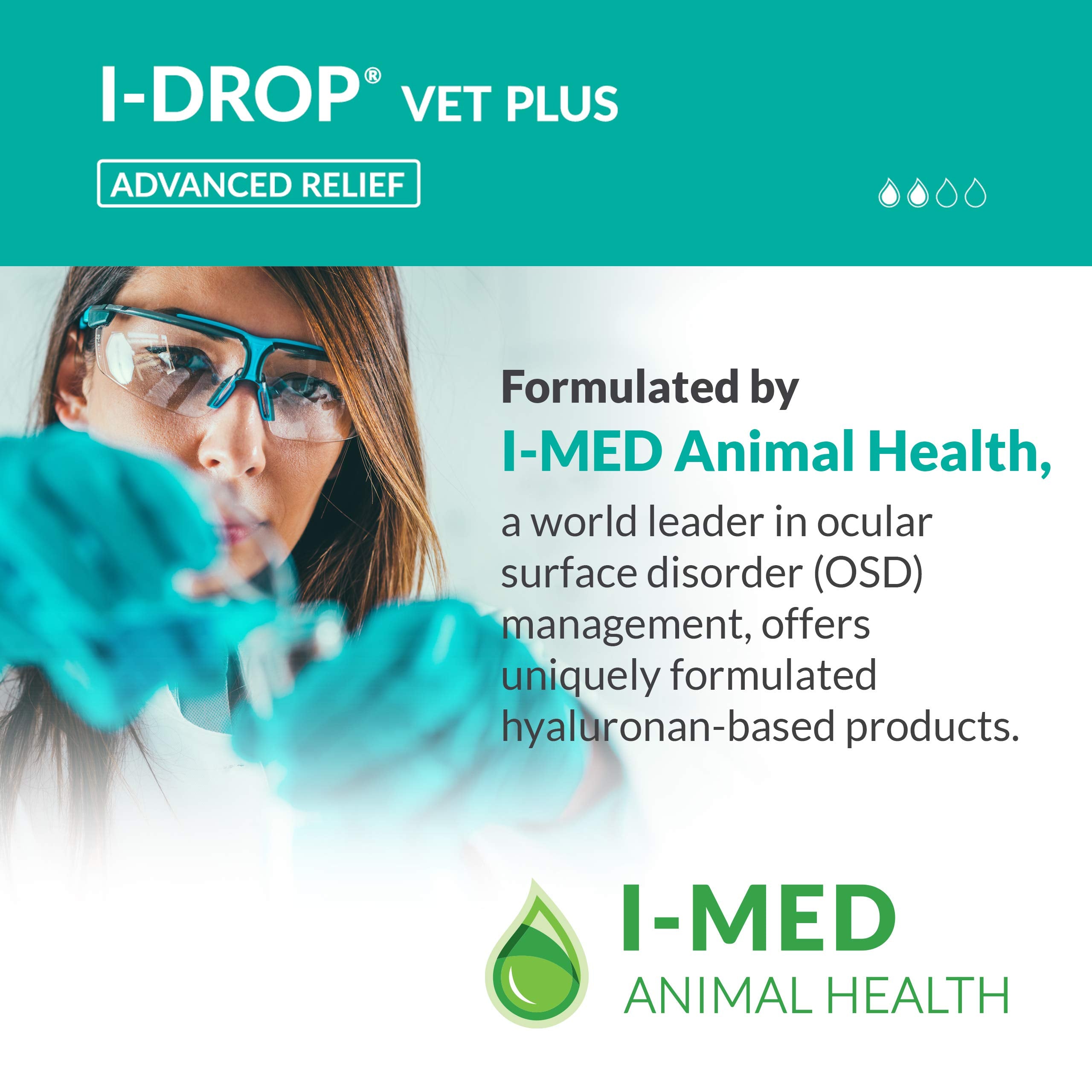 I-DROP VET PLUS helps support tear film comfort in dogs.