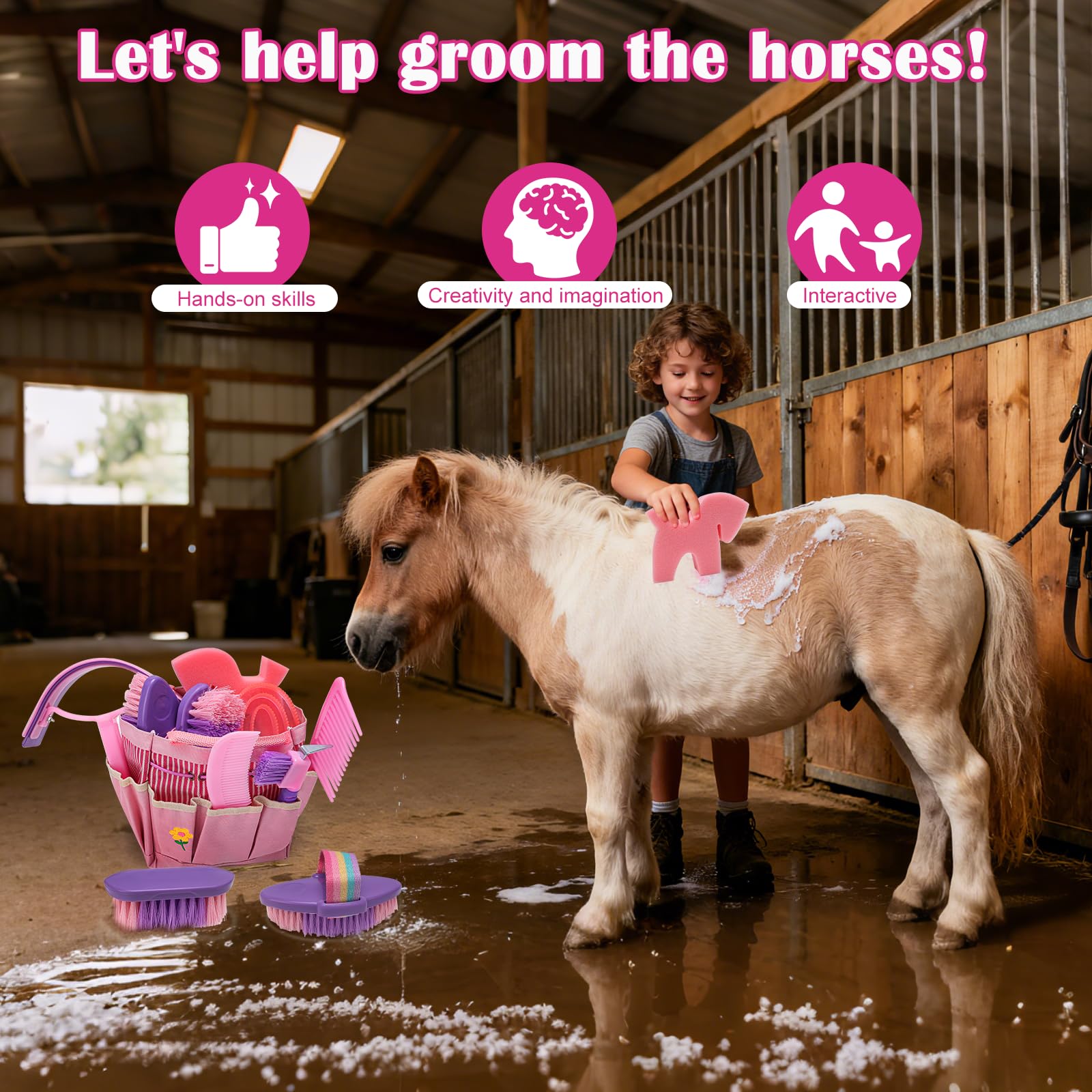IDUNSEED curry comb loosens dirt and stimulates circulation during grooming