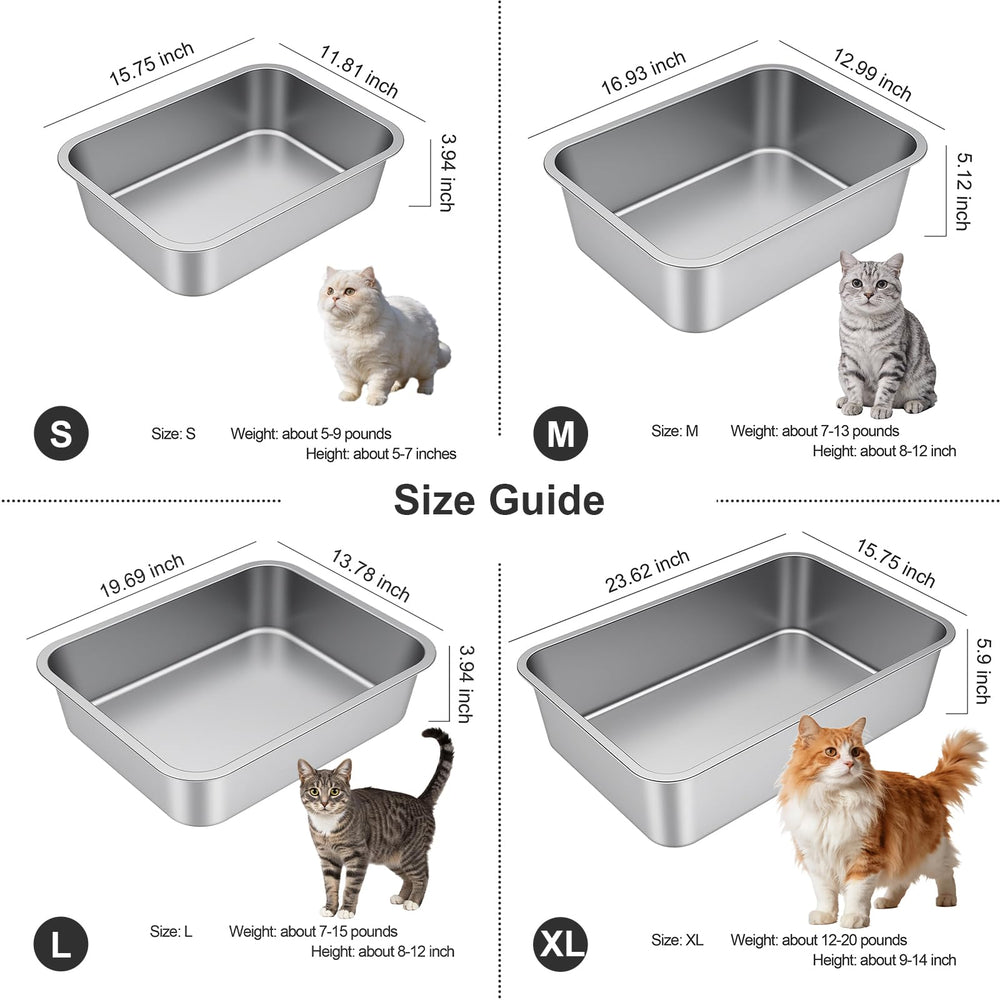 Idymere stainless steel litter box durability close-up emphasizes rust resistance.