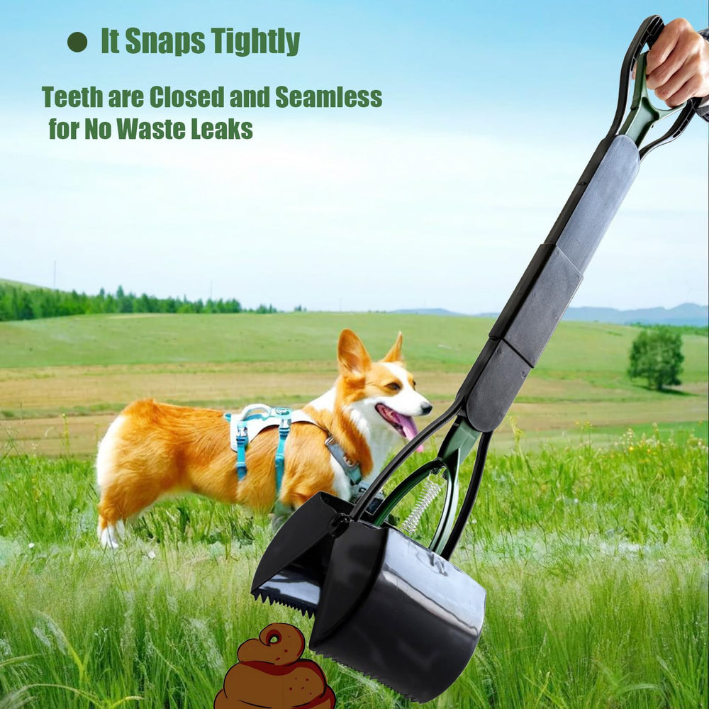 ienjoyed dog pooper scooper with closed teeth to prevent leaks during pickup.