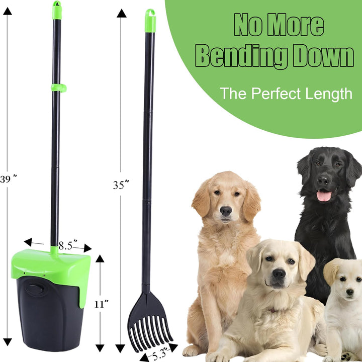 ienjoyed Pooper Scooper extended-handle 35in eases back-friendly waste collection.