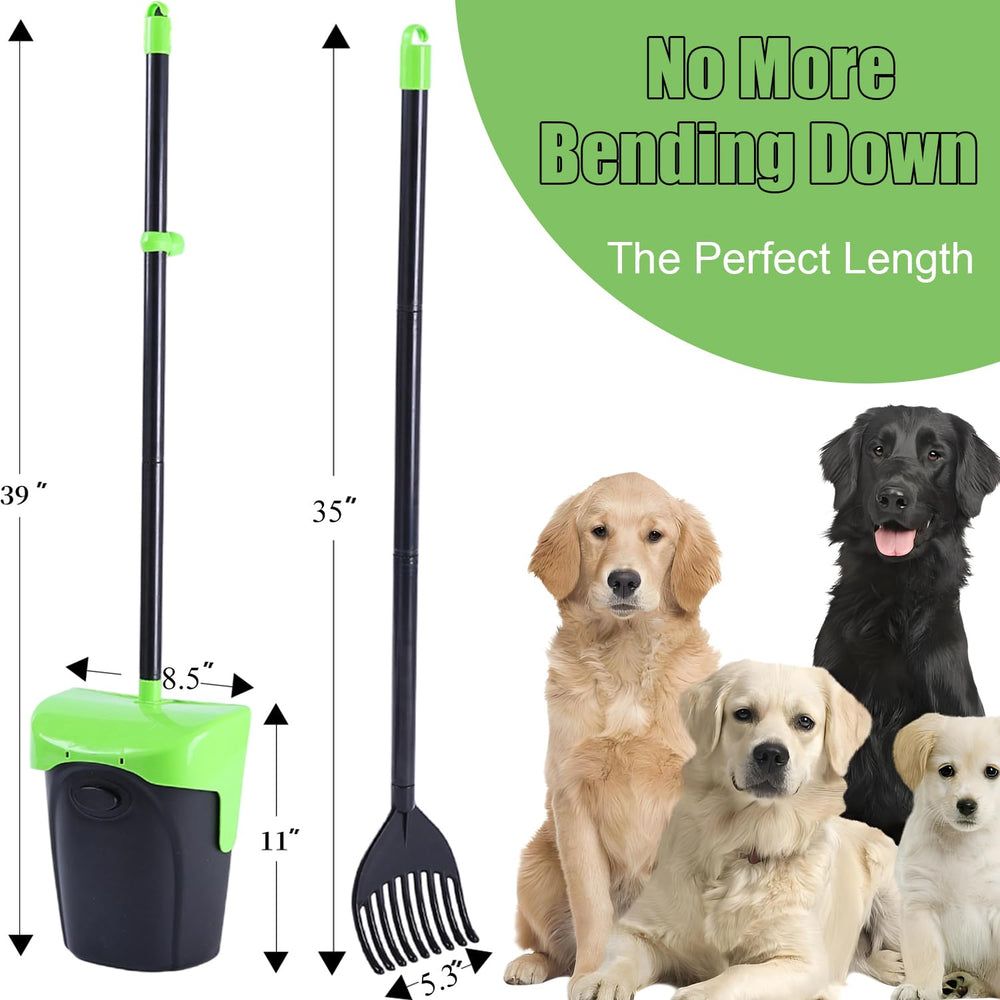 ienjoyed Pooper Scooper extended-handle 35in eases back-friendly waste collection.