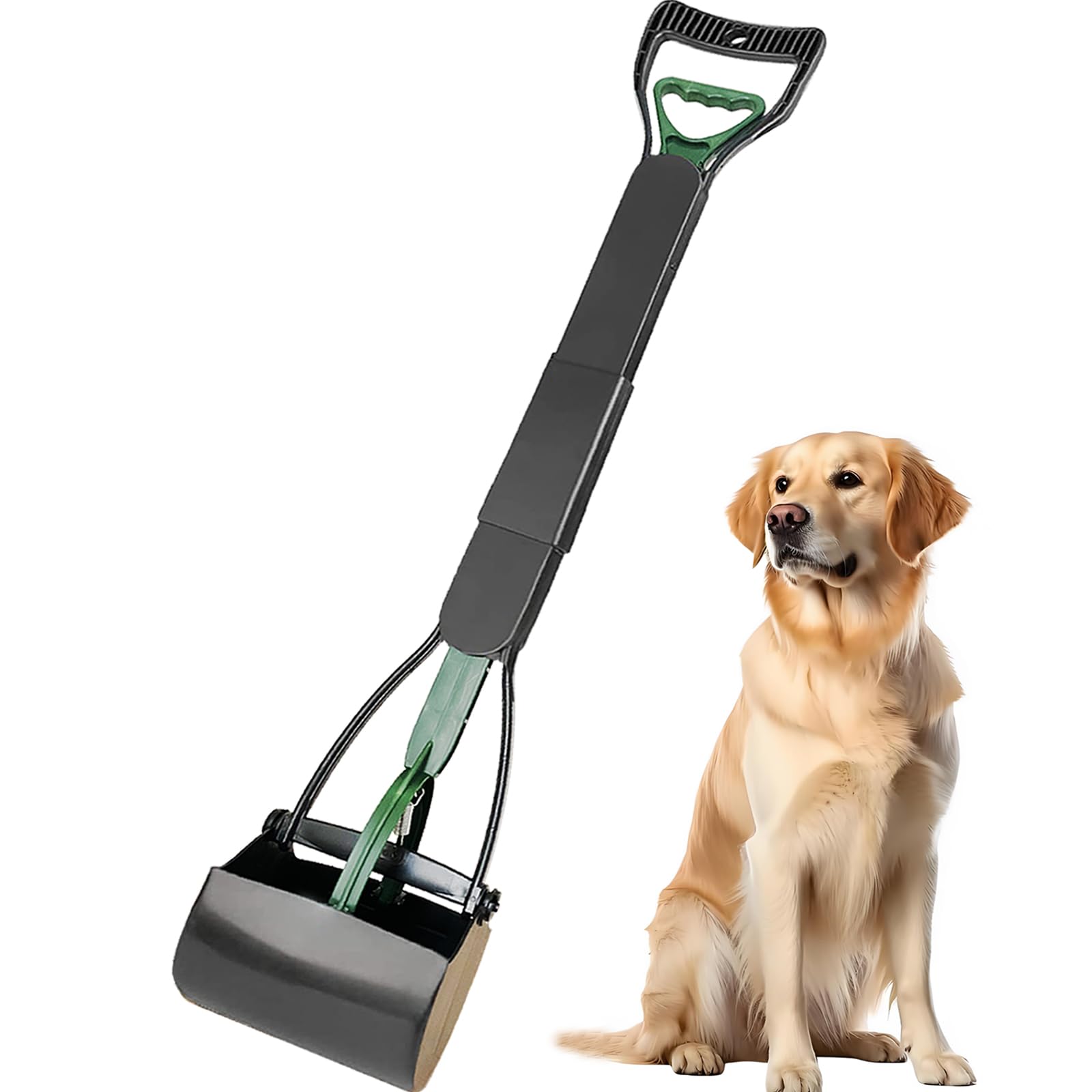 ienjoyed Pooper Scooper with long handle for standing cleanup and comfort.