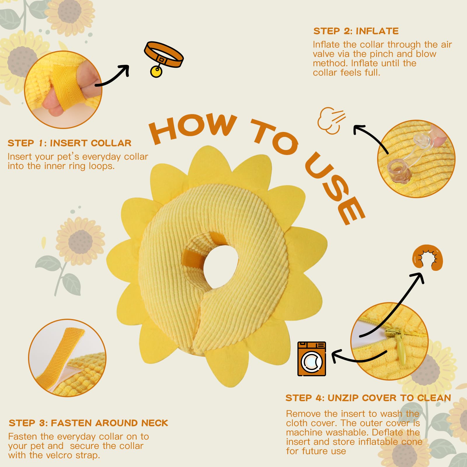 IEUUMLER adjustable soft donut collar visual 5 for easy fit