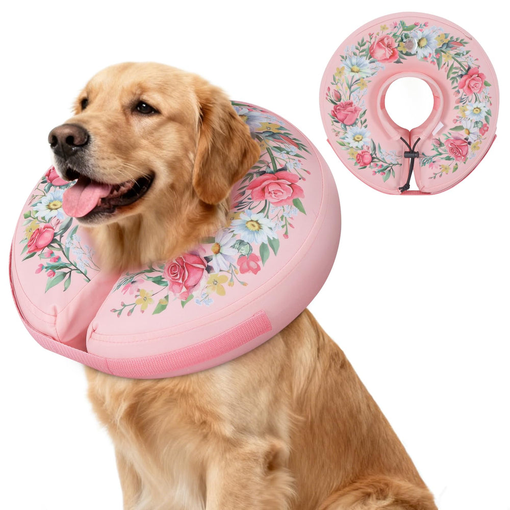 IEUUMLER inflatable recovery dog cone collar shows gentle protection for post-op wounds
