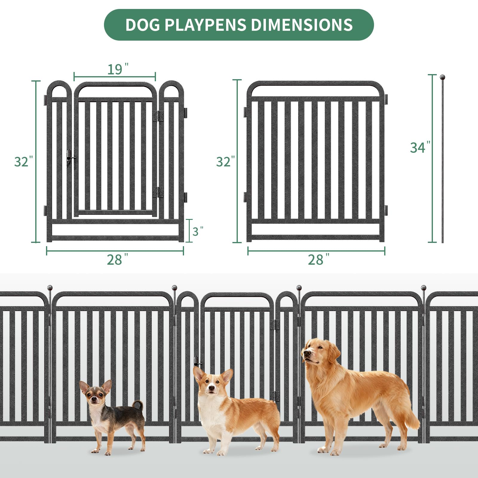 Security lock and rounded edges keep pets safe indoors or outdoors.