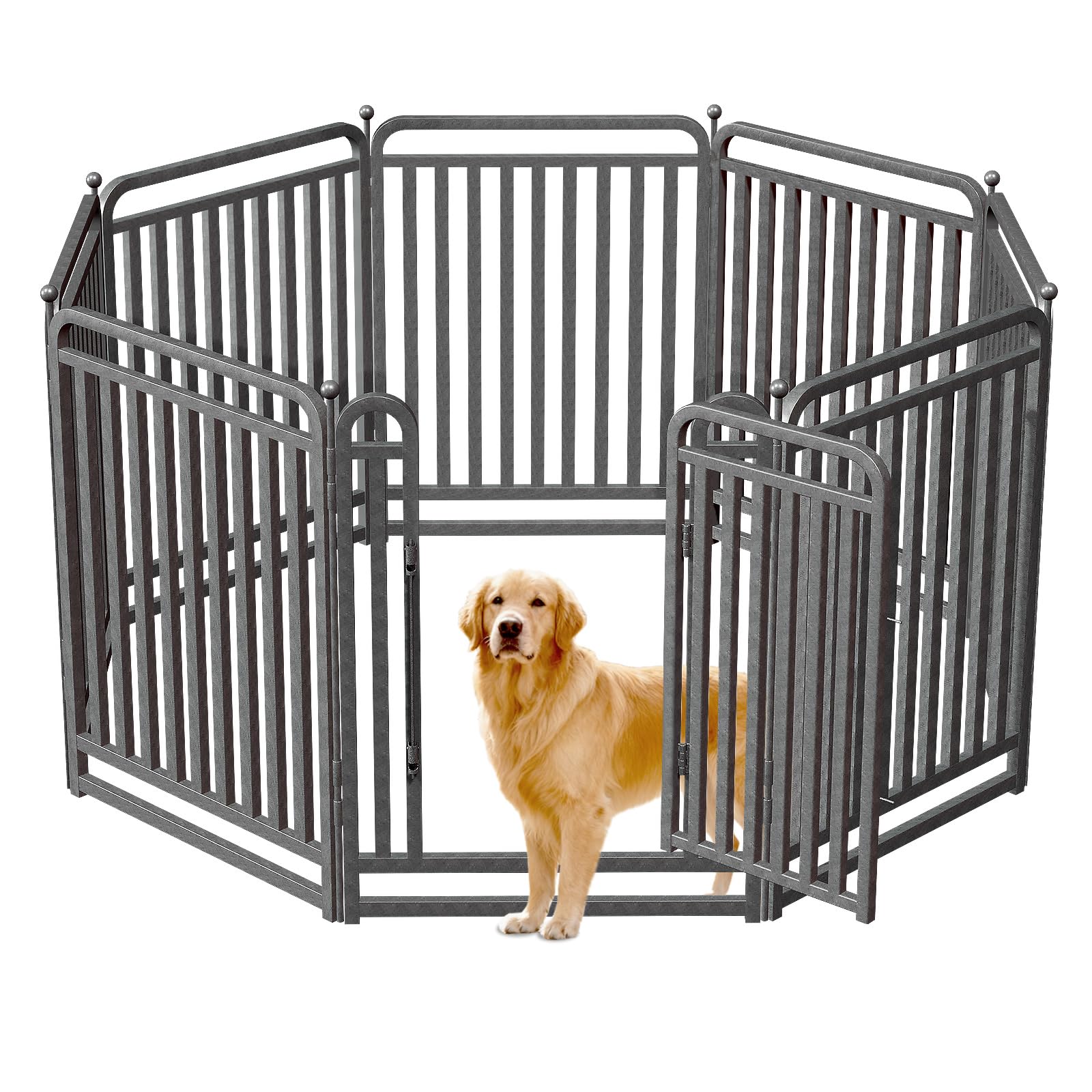 IGNYX 40-Inch Outdoor Dog Playpen with 8 panels for versatile outdoor containment.
