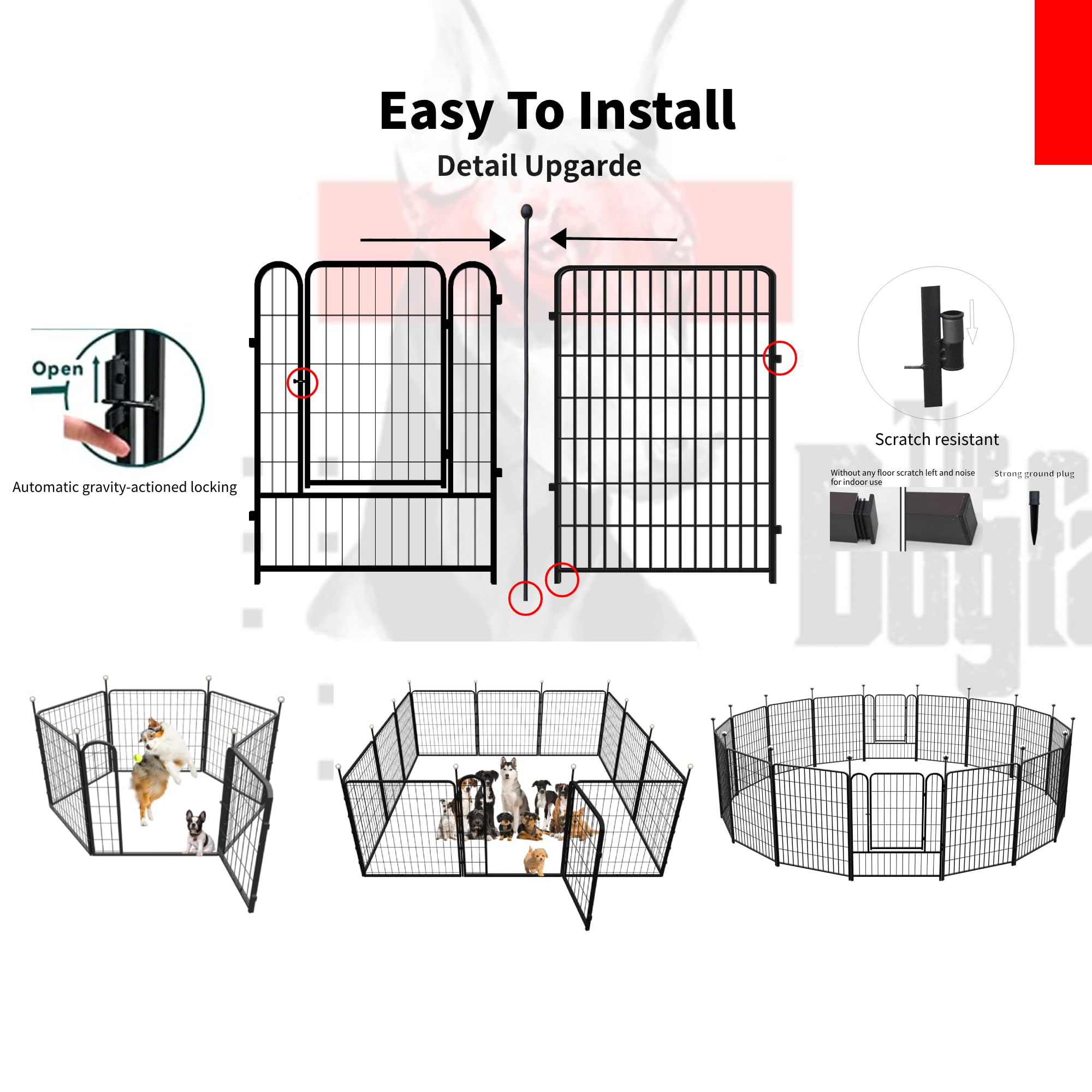 IGOOUO dog playpen 12-panel-configuration shows flexible layout for RV camping.