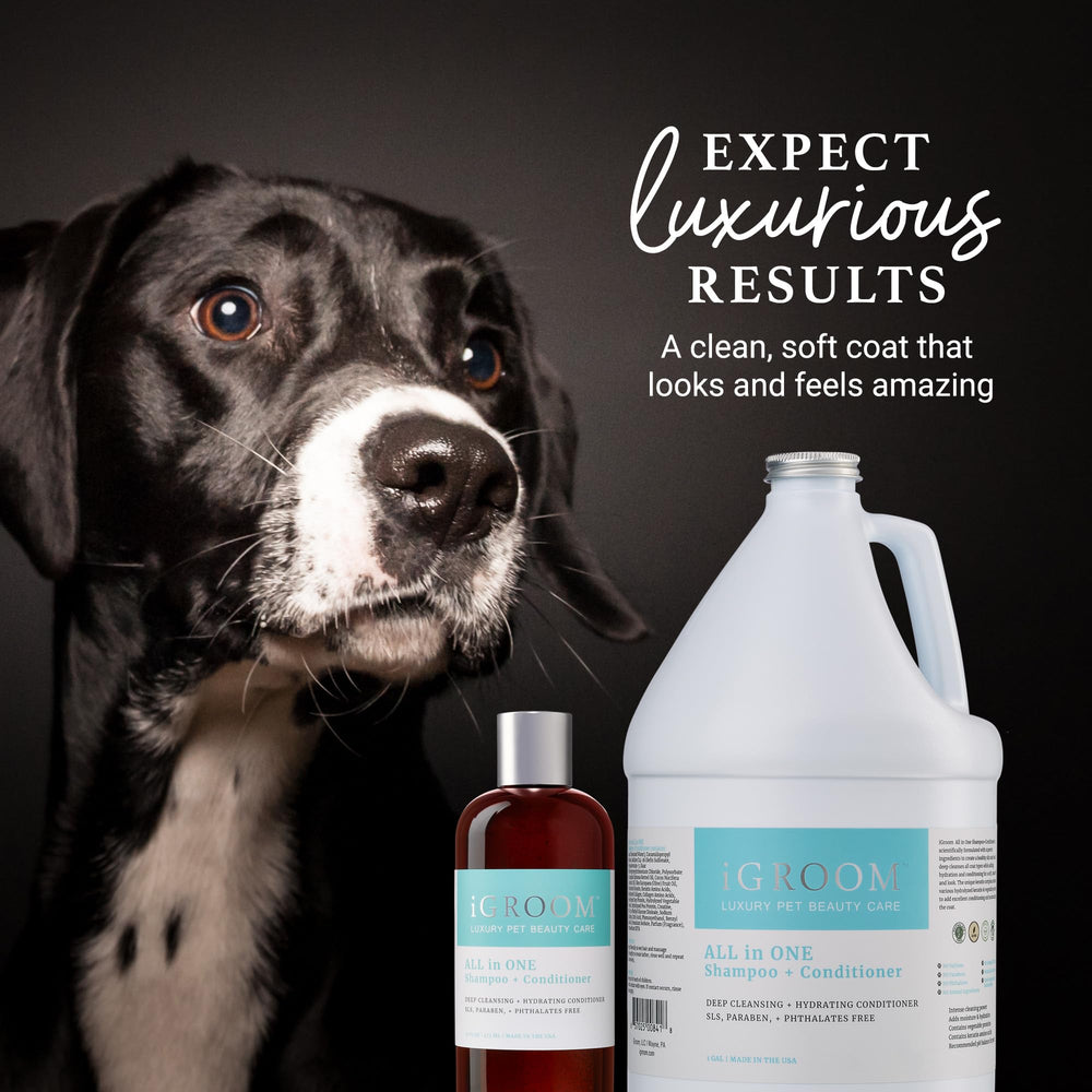 iGroom All-in-One grapeseed extract bottle emphasizes hydration.