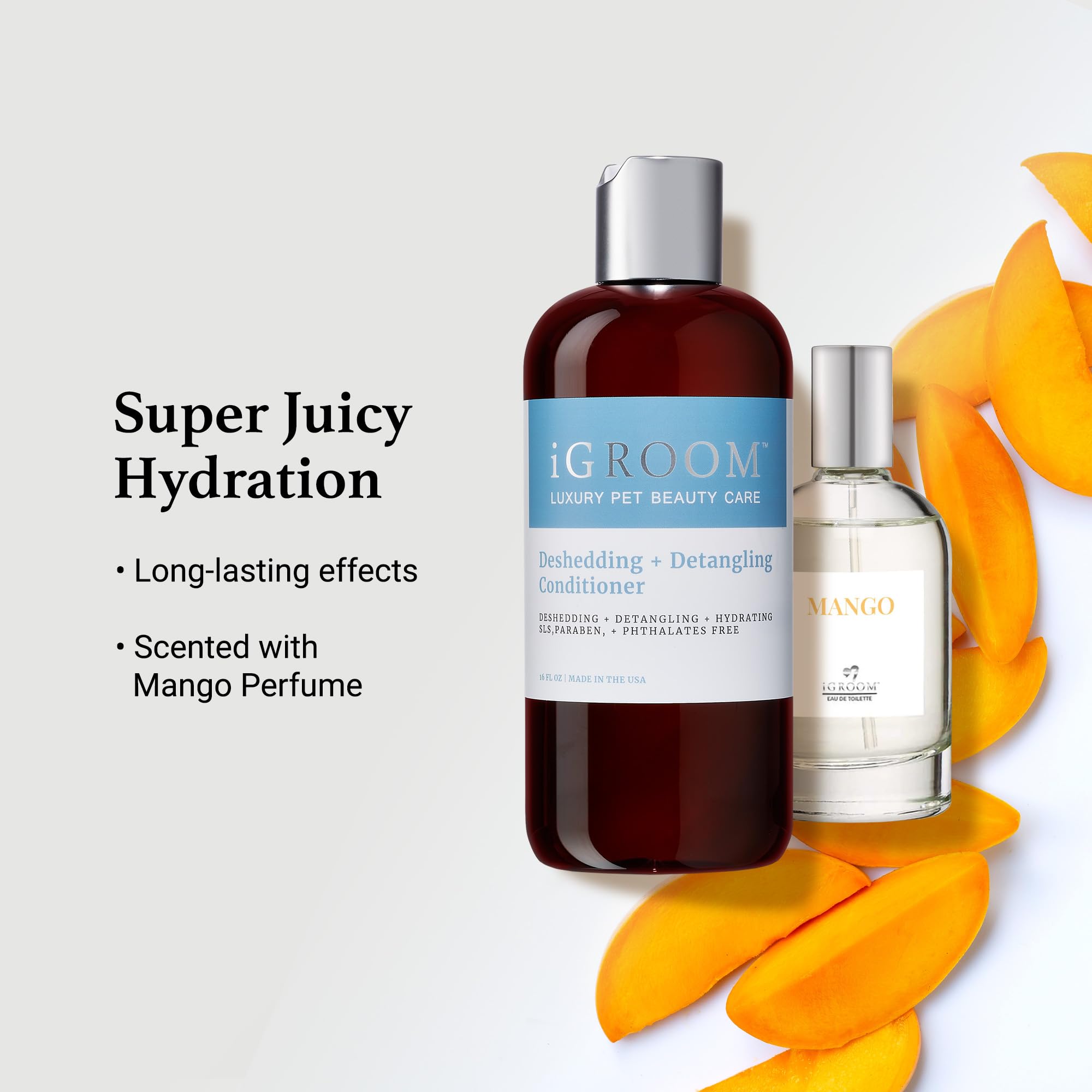 iGroom argan oil vitamin e ingredients graphic highlights moisture benefits