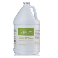 iGroom Argan+Vitamin E dog shampoo bottle for deep cleansing and hydration.