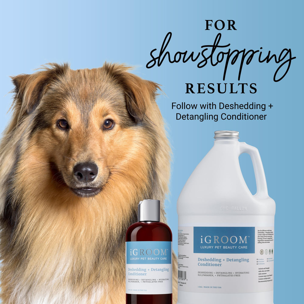 iGroom Deshedding Shampoo evenly distributes through fur to loosen mats