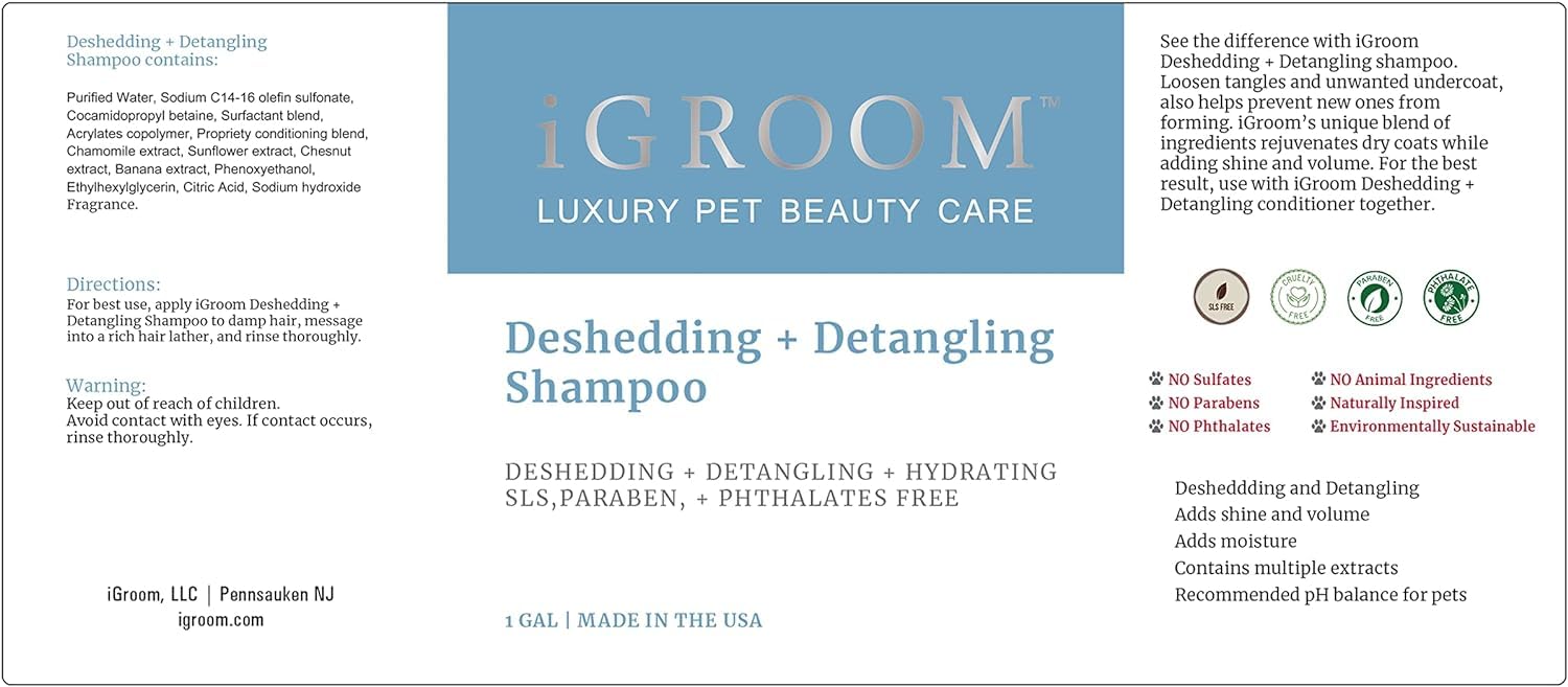 iGroom Deshedding Shampoo for home use with mango scent