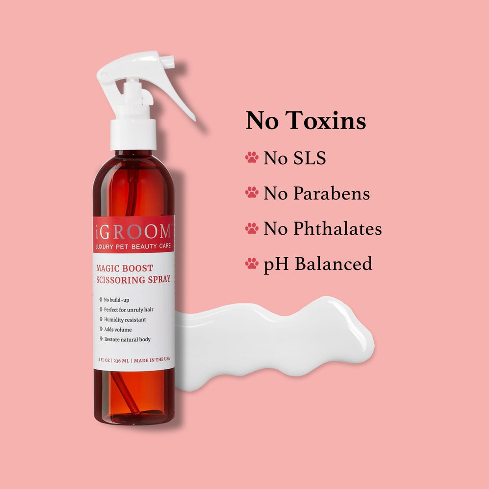 iGroom Pleasia 2 scented bottle emphasizes premium pet care